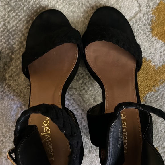 Black Velvet Ankle Sandals - Picture 4 of 6